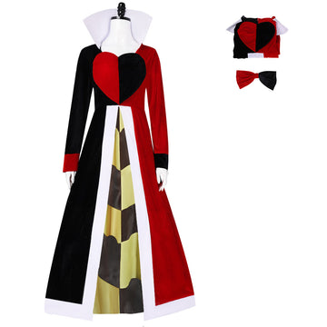 Alice's in Wonderland Queen of Hearts Cosplay Costume Women Dress Outfit Becostume